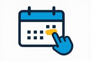 Calendario con una fecha marcada y un ratón haciendo clic